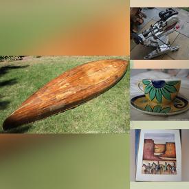 MaxSold Auction: This online auction features Cedar Strip Canoe, Portable Electric Smoker, Power Tool, Coffee Table Books, Art Glass, Original Paintings, Lawnmower, Outside Post Lamps, Mexican Sombreros and much more!